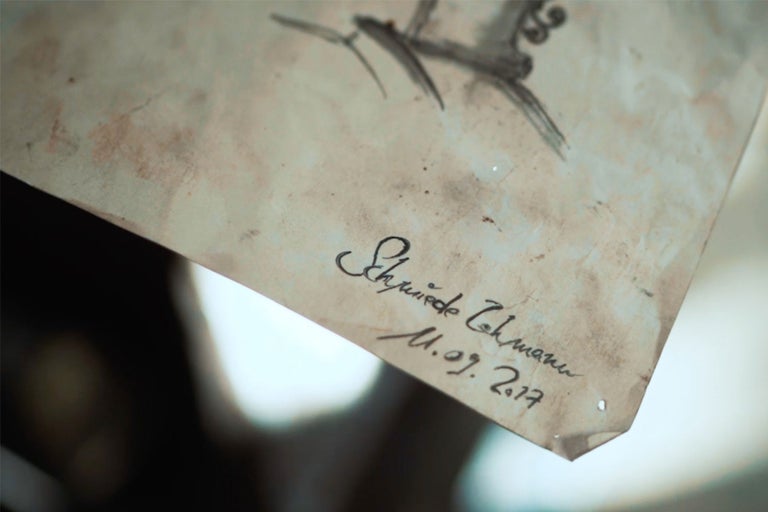 Skizze von Schmiede Lehmann mit Datum 11.09.2017