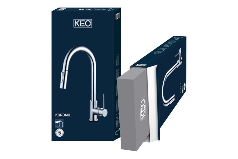 Verpackung der Küchenarmatur mit ausziehbarer Brause