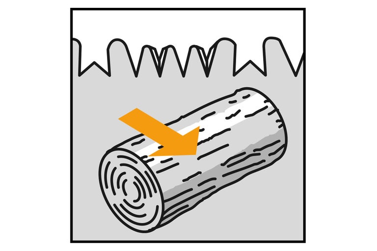 Illustration d'une bûche avec une flèche