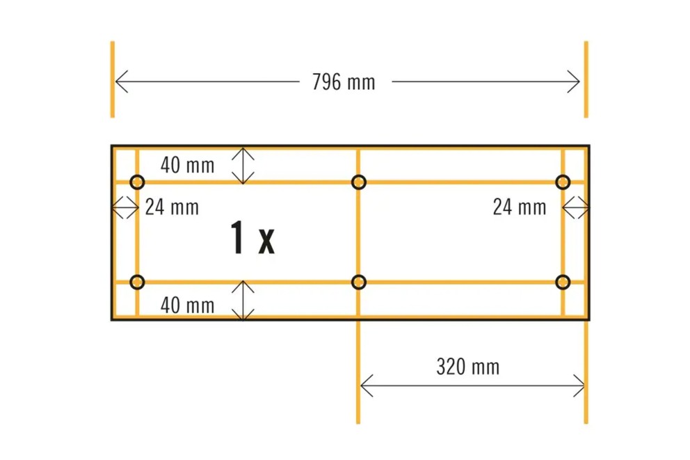 Dimensions d'un article: 796 mm x 320 mm