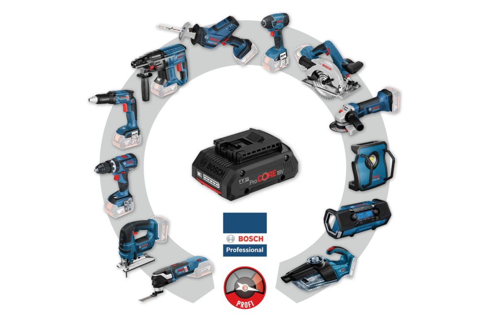 Batterie Bosch avec divers outils électriques
