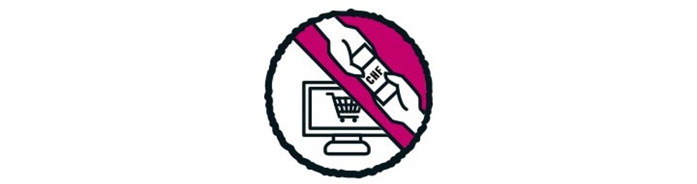 Symbole de paiement en ligne en francs suisses