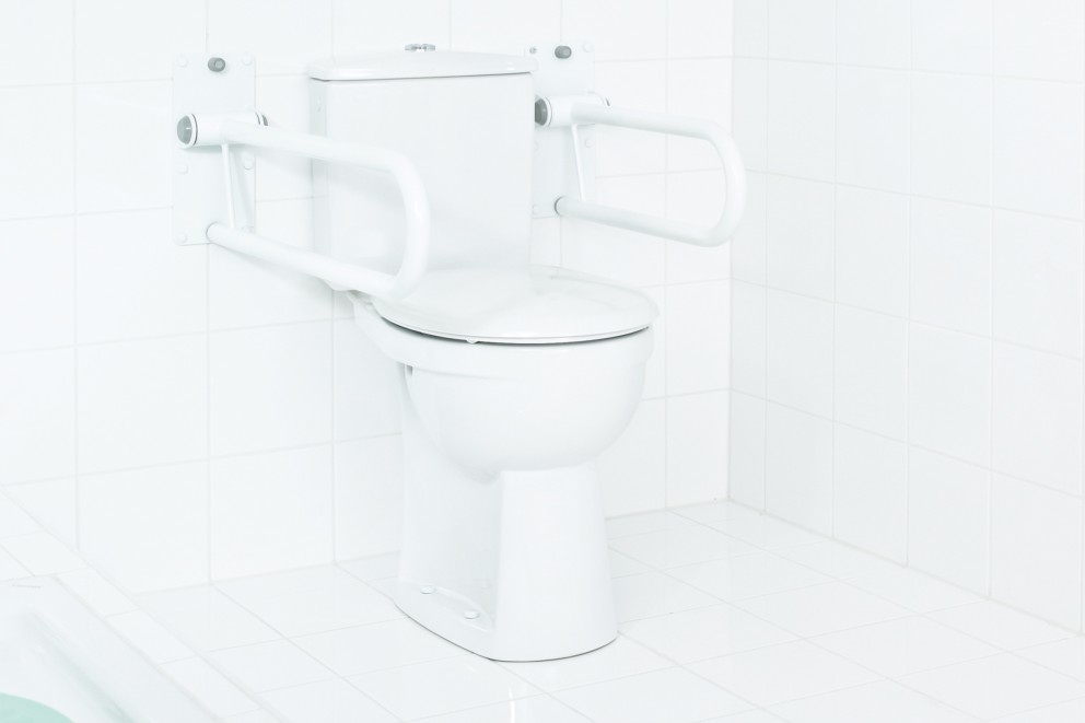 WC Aufstehbügel klappbar kurz weiss WC Aufstehbügel klappbar kurz weiss
