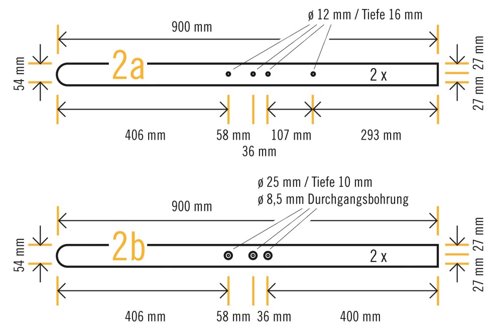 Bohrskizze der Tischbeine des höhenverstellbaren Tischs Bohrskizze der Tischbeine des höhenverstellbaren Tischs