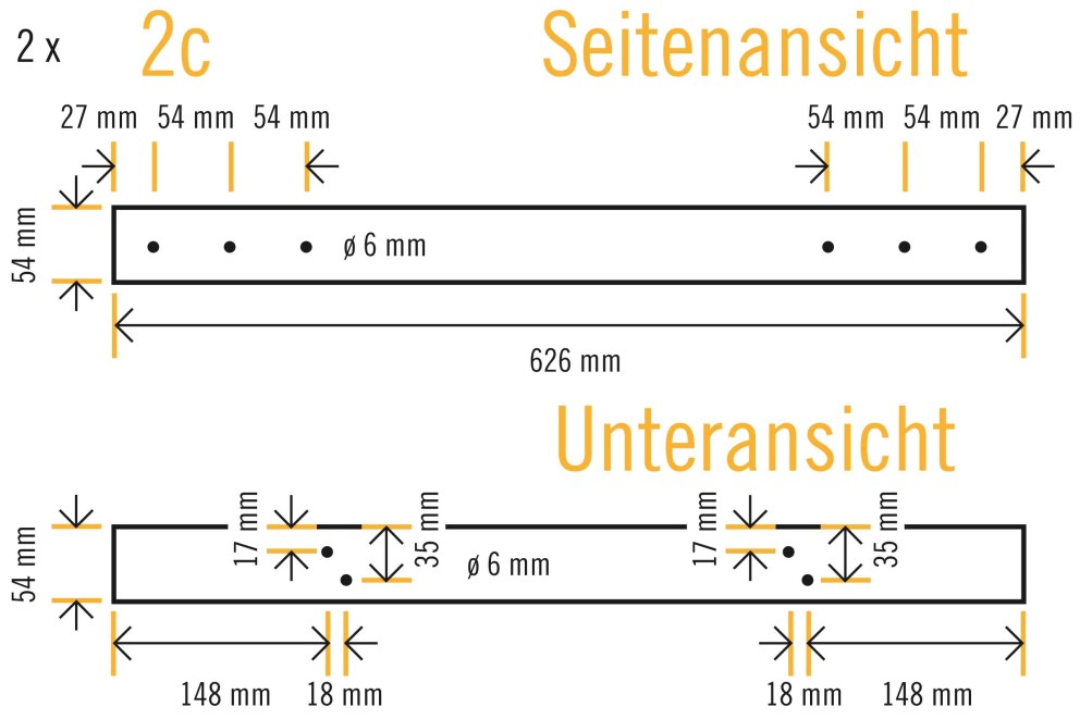 Seiten und Unteransicht