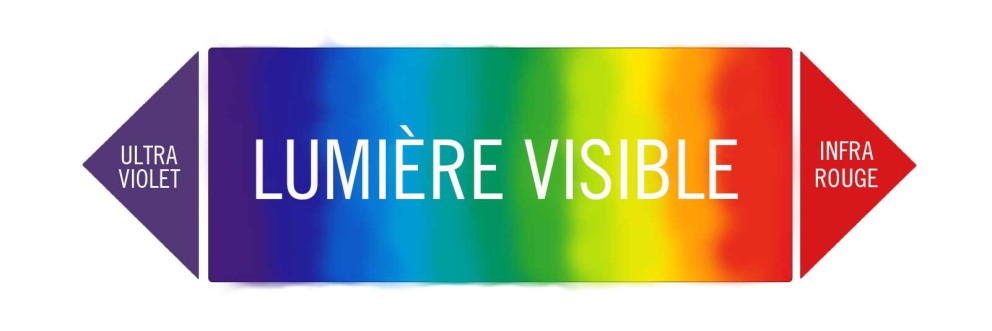 Diagramme du spectre de la lumière visible avec ultraviolet et infrarouge