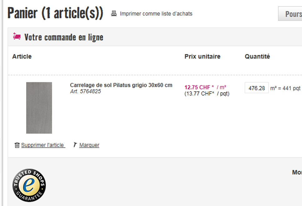 Prix échelonnés Prix échelonnés