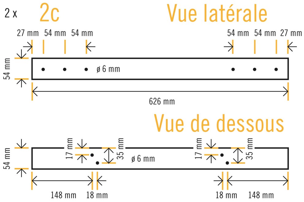 Vue latérale & vue de dessous