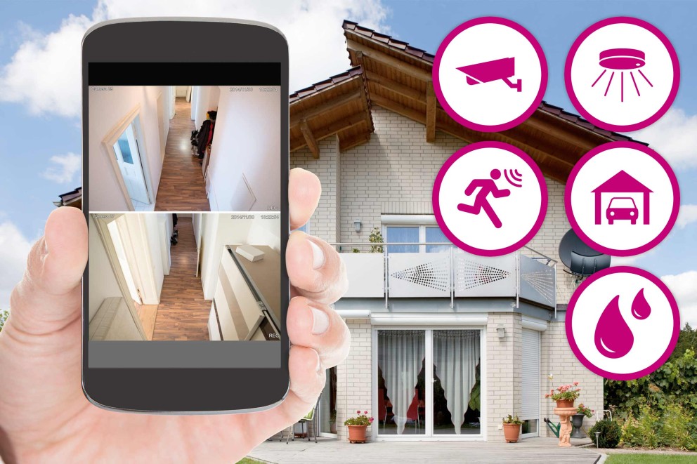 Haus sichern und steuern Smart Home Teaser Icons Haus sichern und steuern Smart Home Teaser Icons