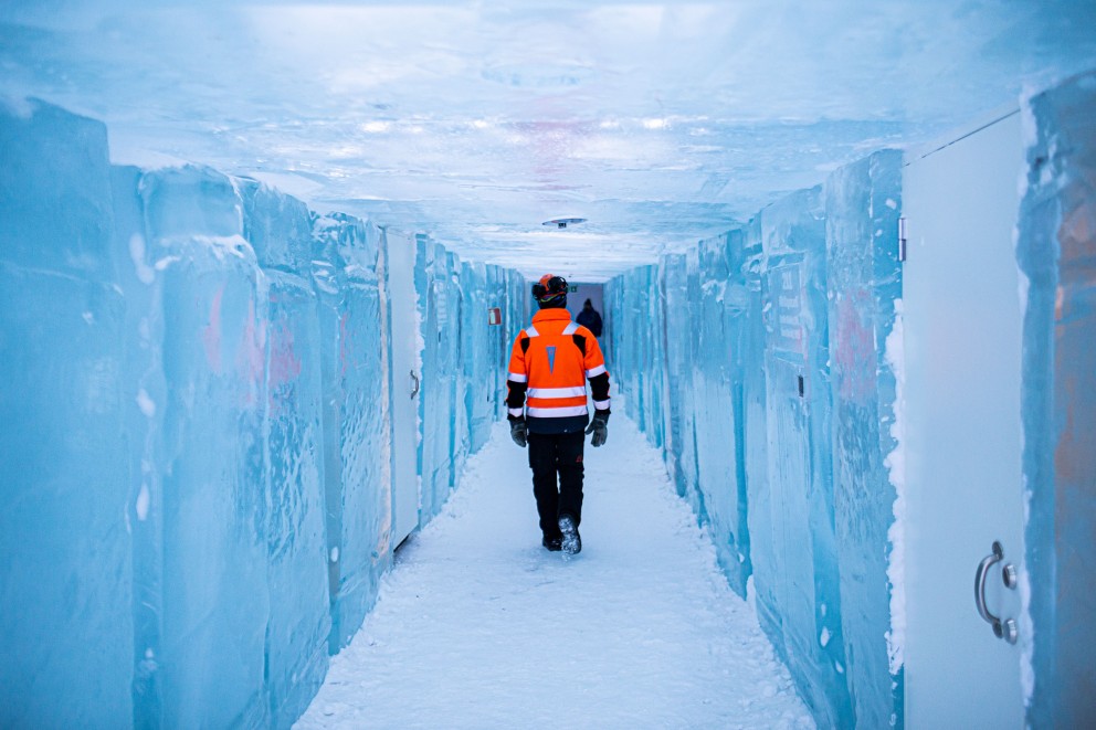 Schwierige Bedingungen im Winter 2020/2021: Beim Bau war es immer wieder zu warm. Schwierige Bedingungen im Winter 2020/2021: Beim Bau war es immer wieder zu warm.