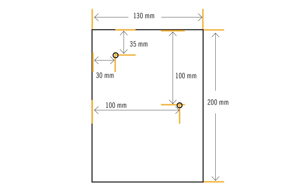 Croquis de perçage des lames courtes