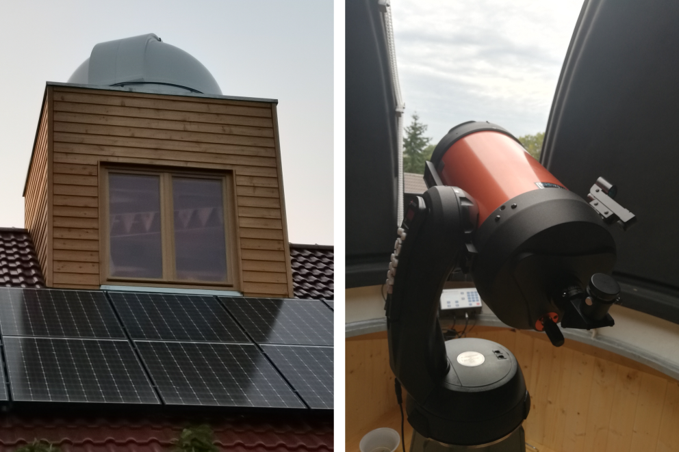 La grande fierté de Kay Michael: son observatoire est enfin terminé. Il a été construit sur le toit d'une grange de Sewekow, dans le land de Brandebourg.