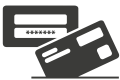 Symbole pour la protection par mot de passe et la carte de crédit