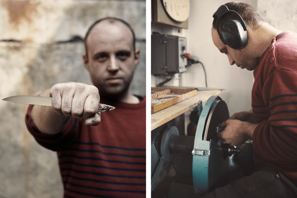 Punk: Roland an der Schleifmaschine Punk: Roland an der Schleifmaschine