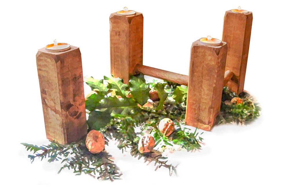 Couronne de l'Avent en bois Couronne de l'Avent en bois