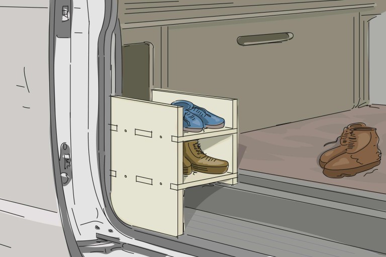 Monter une étagère à chaussures pour VW Monter une étagère à chaussures pour VW