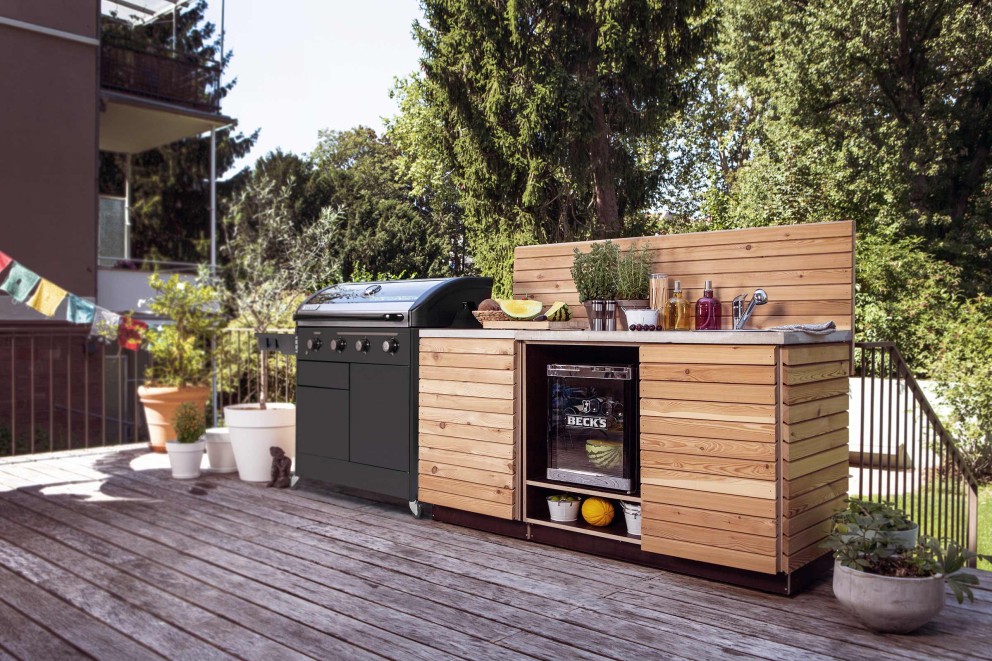 Outdoor Küche aus Holz selber bauen