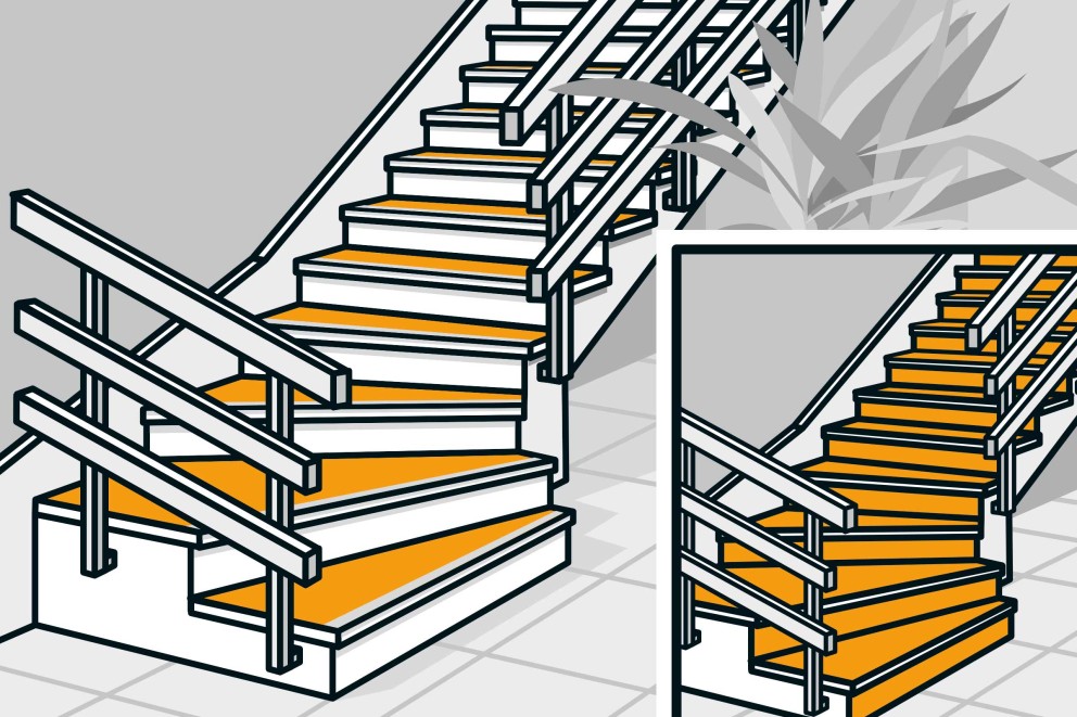  Étape de travail 15 – Croquis: Escalier terminé avec rampe 