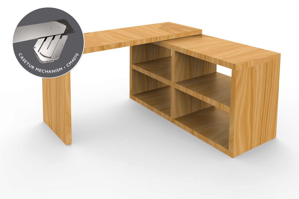 Pense aux angles – avec le mécanisme coulissant et rotatif pour tables et plan de travail