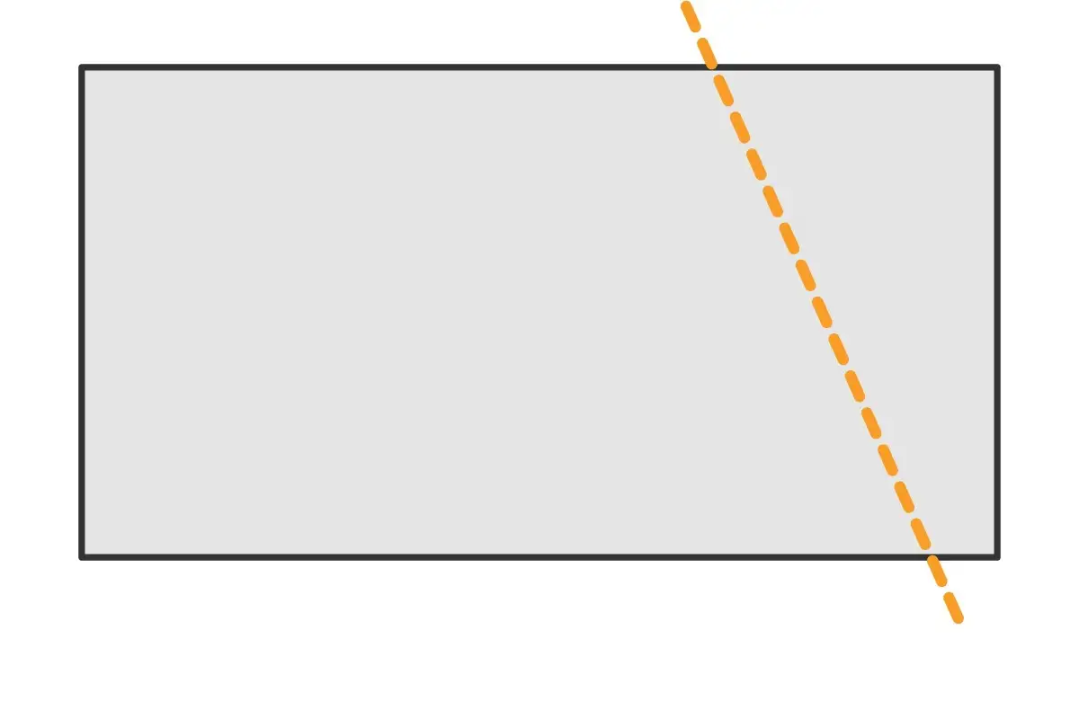 Rectangle avec marquage diagonal