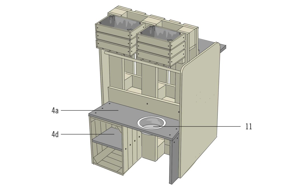 Transformer la table à rempoter en mini cuisine pour balcon Transformer la table à rempoter en mini cuisine pour balcon