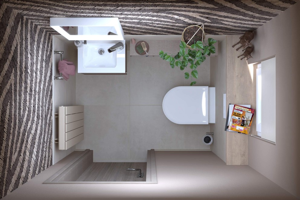 Badkonzept Kapstadt - Gäste-WC Grundriss Badkonzept Kapstadt - Gäste-WC Grundriss