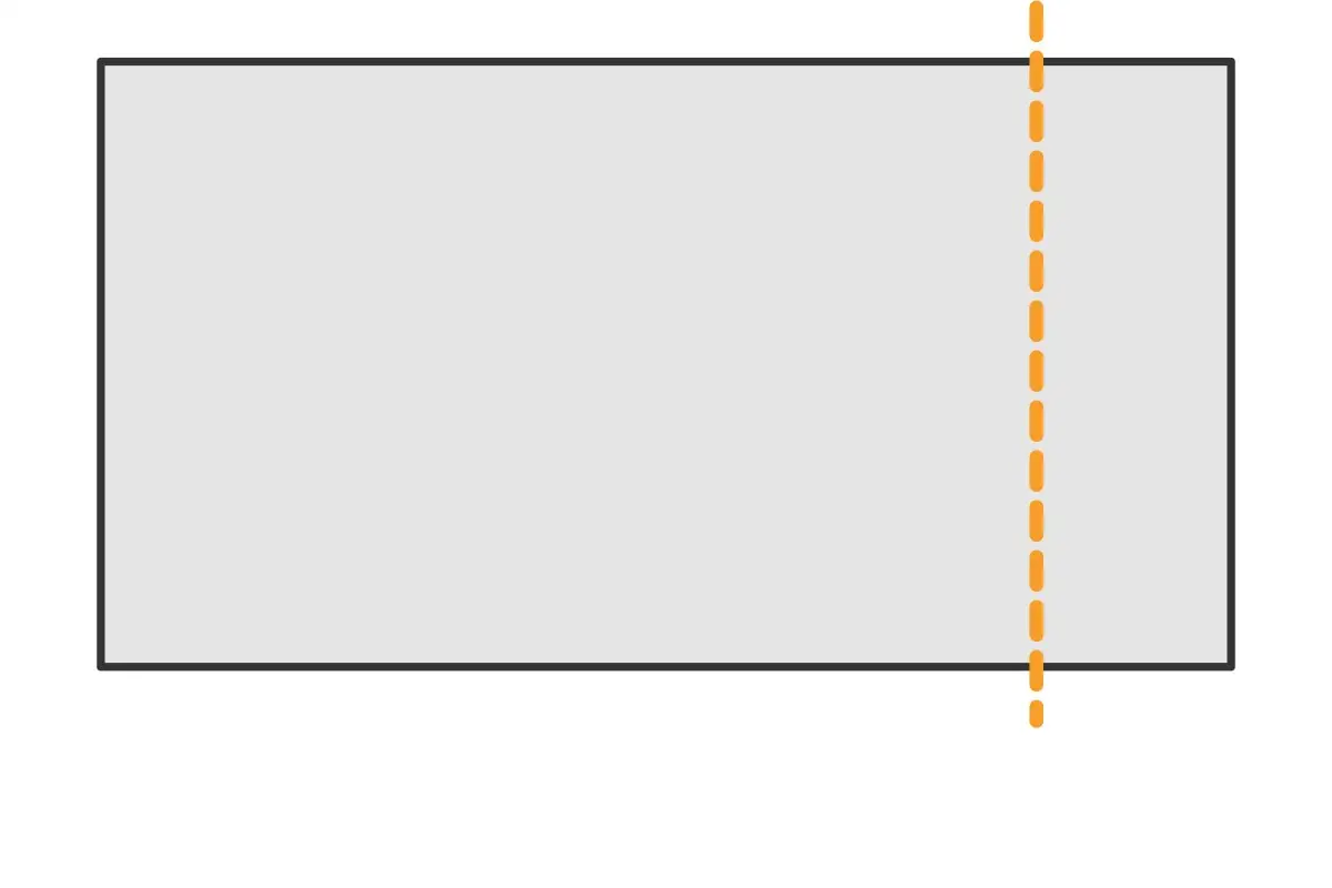 Rectangle avec ligne pointillée