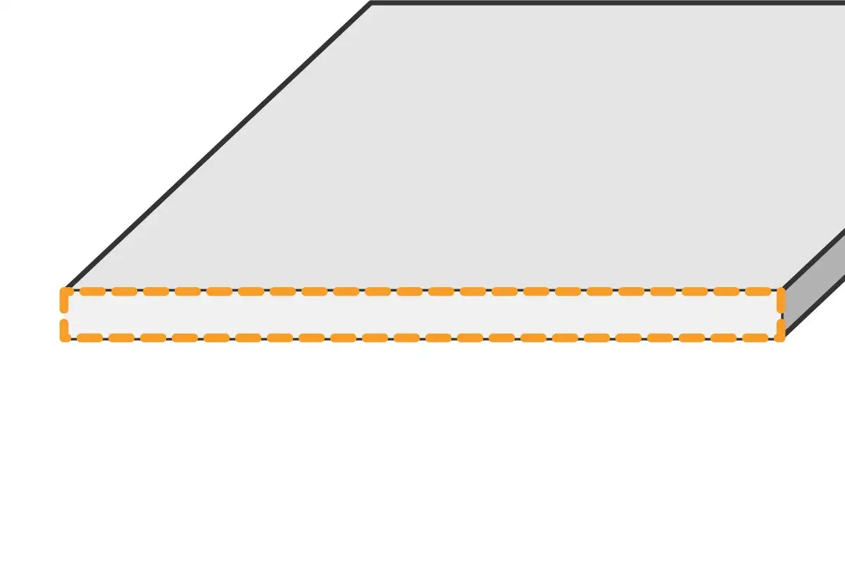 Planche grise avec bord orange