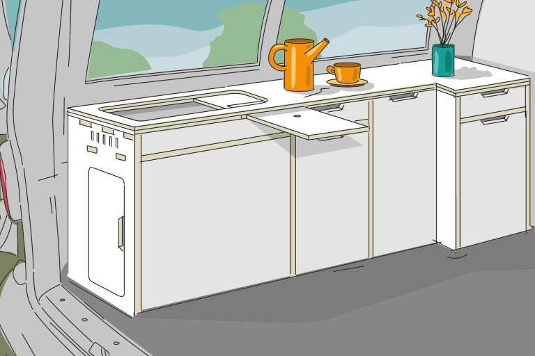 Monter la cuisine Campingbox