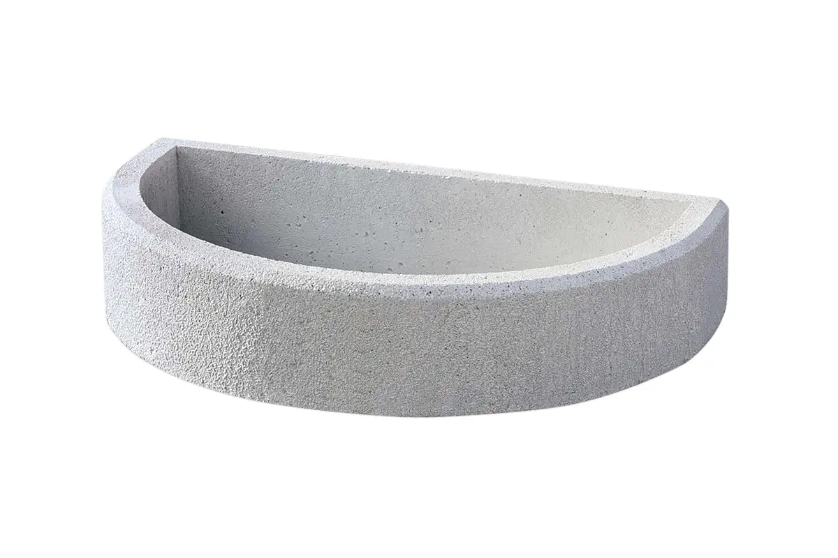 Jardinière demi-ronde en béton