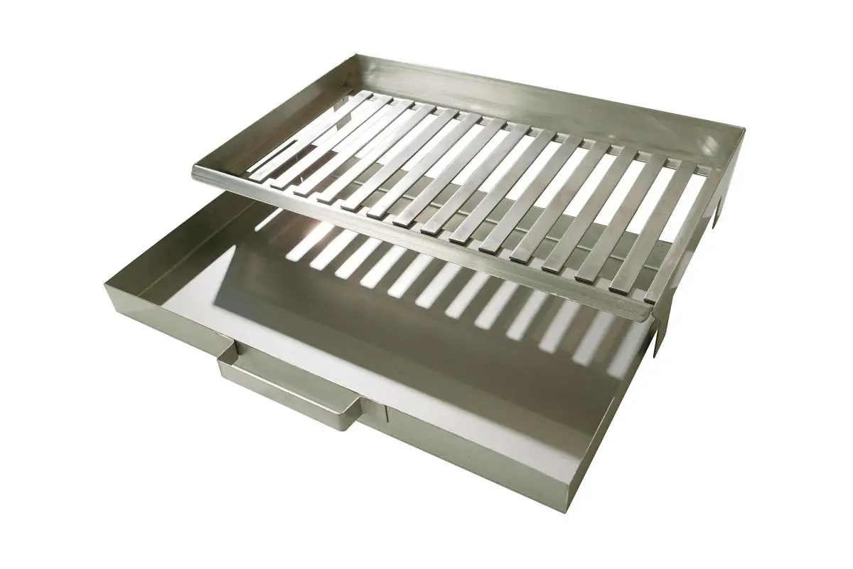 Grille de barbecue en métal avec bac de récupération