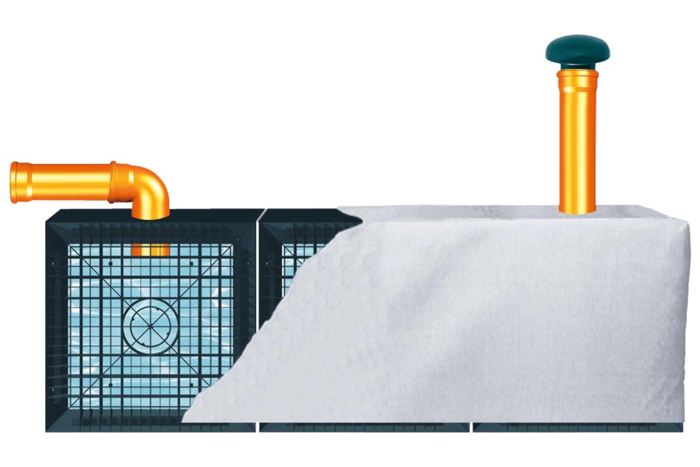 Illustration eines Sickerspeichers Illustration eines Sickerspeichers