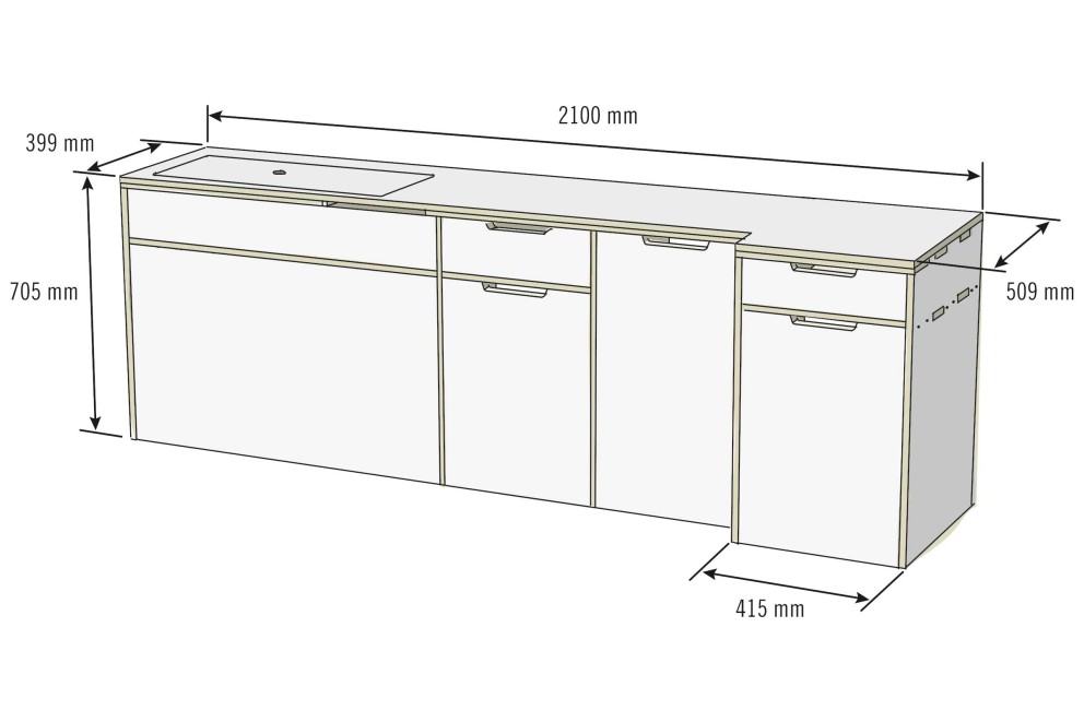 Campingbox Küche aufbauen