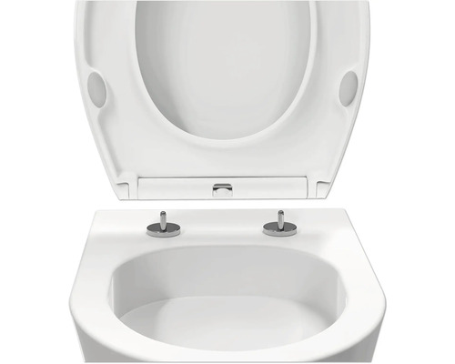 Siège de toilette blanc avec couvercle