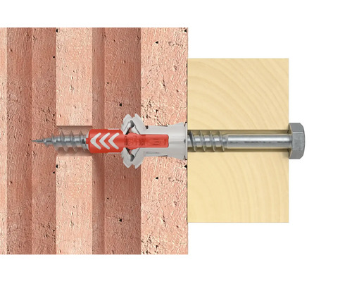 Cheville universelle avec vis dans mur et bois
