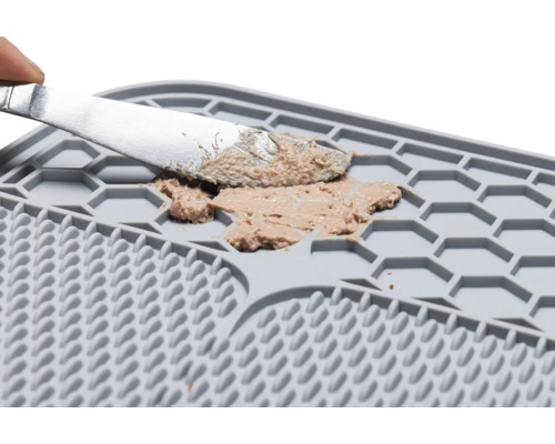 Tapis d''alimentation avec nourriture et spatule