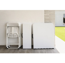 Table pliante et chaise pliante pour un rangement peu encombrant