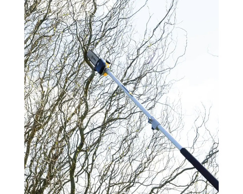 Élagueuse sur perche coupant des branches
