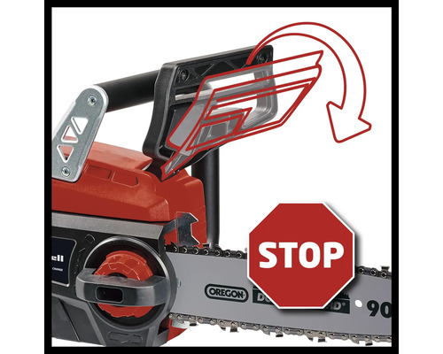 Fonctionnement du frein de chaîne d''une tronçonneuse