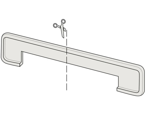 Illustration einer zuschneidbaren Griffleiste