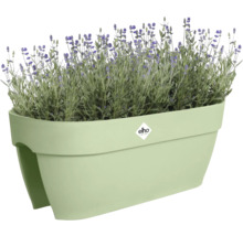 Jardinière avec plantes de lavande et logo Elho