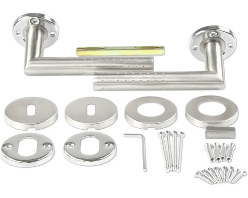 Garniture de poignée de porte en acier inoxydable avec matériel de montage
