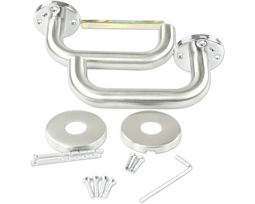 Garniture de poignée de porte en acier inoxydable avec rosaces et matériel de fixation