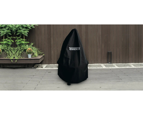 Schwarze Abdeckhaube der Marke Tenneker für Grill
