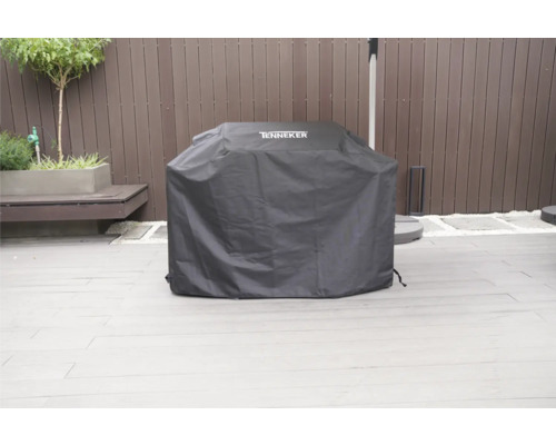 Grill Tenneker avec housse de protection à l''extérieur