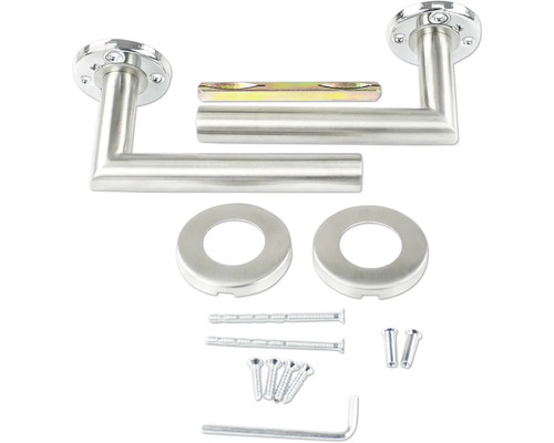 Garniture de poignée de porte en acier inoxydable avec matériel de fixation