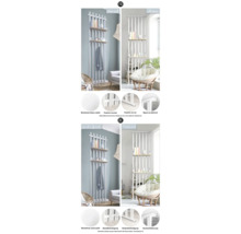 Cloison de séparation avec étagères pour montage mural ou au plafond