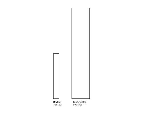 Socle 7,2x59,6 et plaque de marche 23,3x120