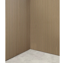 Photo d''intérieur d''un revêtement mural à lattes de bois