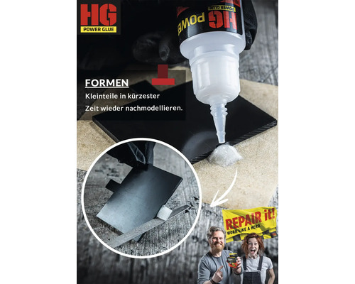 Application de HG Power Glue pour modeler de petites pièces.